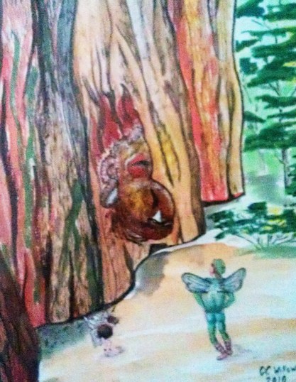 CC Willow watercolor "Wood He Say That Again"