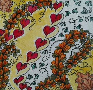 Fallin In Love, zentangle by CC Willow