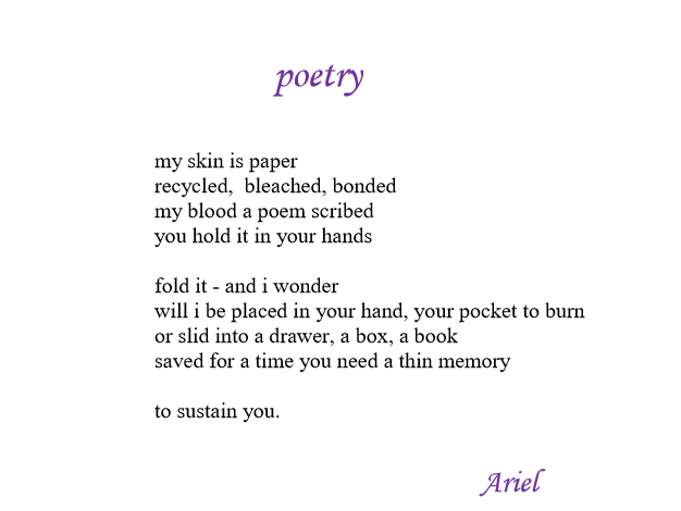 Poetry by Ariel