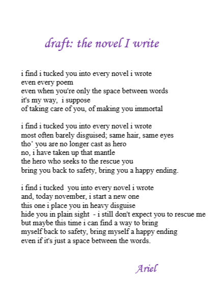 The Novel I Write draft by Ariel