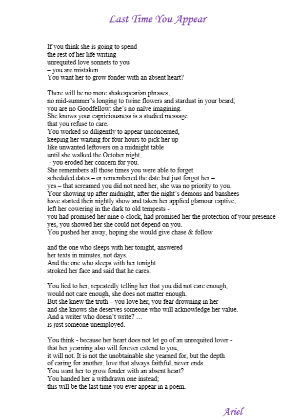 Last Time You Appear by Ariel