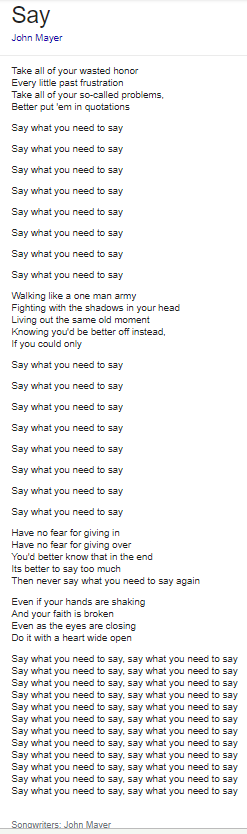 Say lyrics