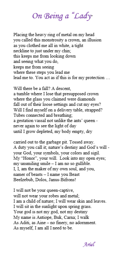 On Being A Lady by Ariel